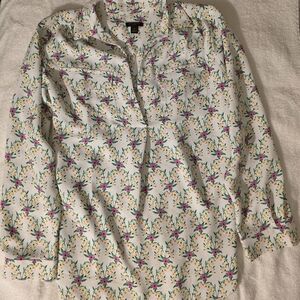 Ann Taylor Multicolor Floral Button Down Shirt